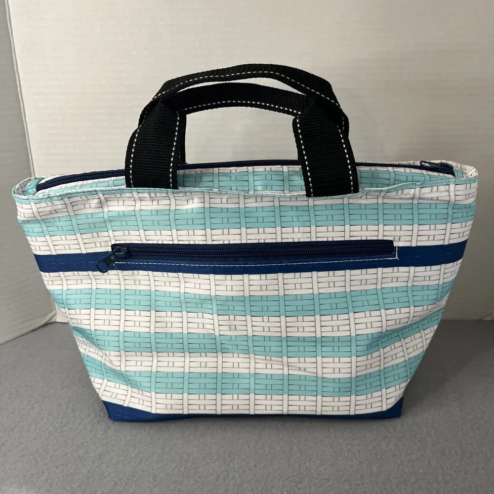 NWT Scout Nooner Lunch Box Meant To Bistro Blue Striped Insulated Bag